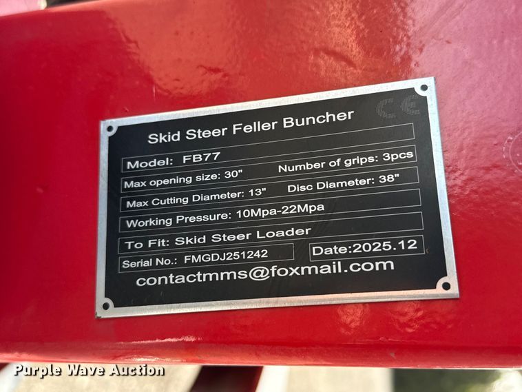image for item DZ5283 2025 FB77 skid steer feller buncher