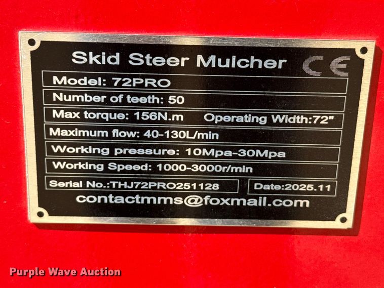 image for item DZ5286 2025 72PRO skid steer mulcher