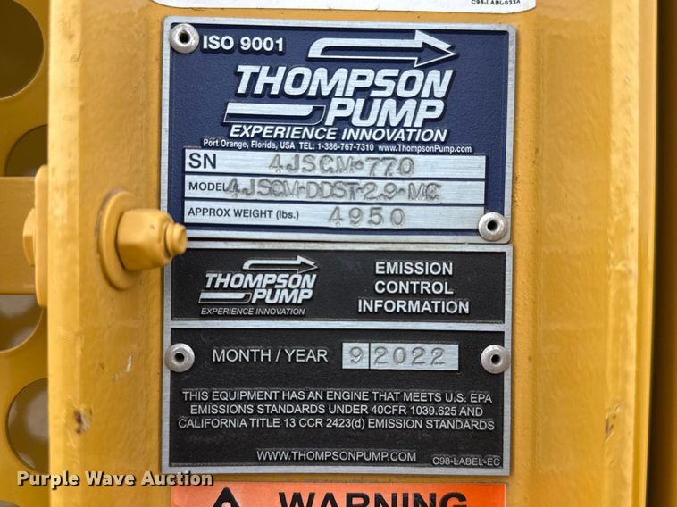 image for item DZ5315 2022 Thompson Pump Mfg pump