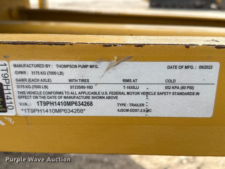 image for item DZ5315 2022 Thompson Pump Mfg pump