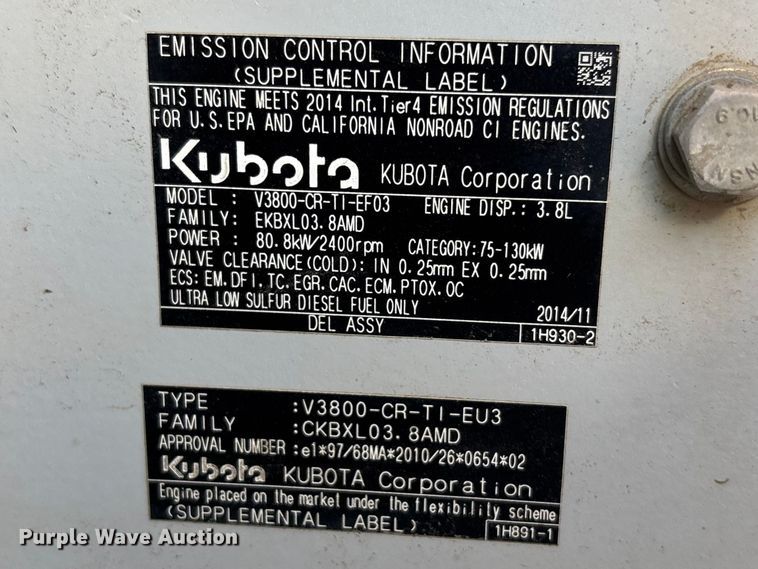 image for item EA4567 2015 Takeuchi TL12 tracked skid steer loader