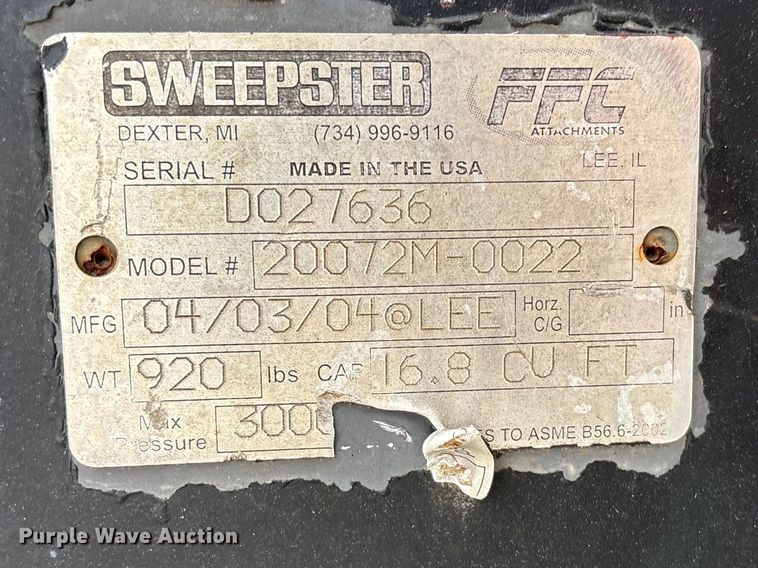 image for item EA4571 2004 Sweepster skid steer sweeper