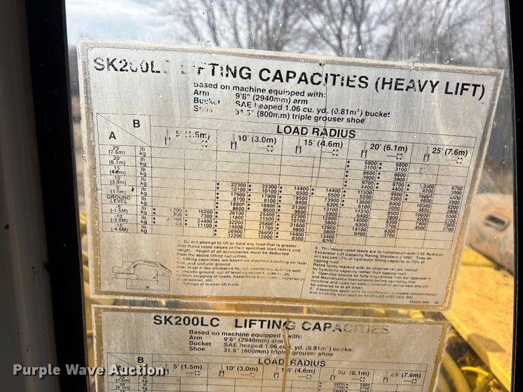 image for item EA4578 1998 Kobelco SK200LC Mark IV excavator