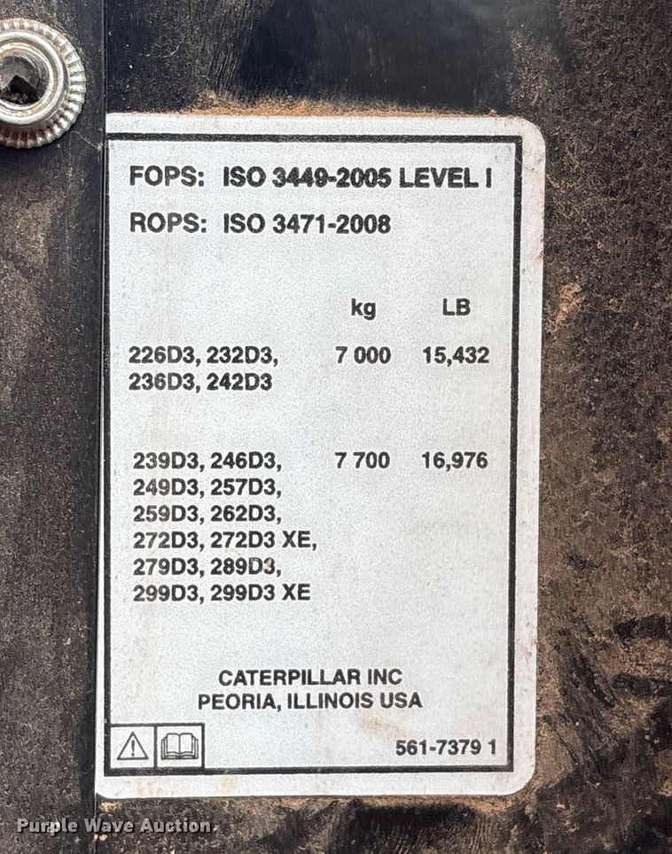 image for item EA7213 2020 Caterpillar 299D3 XE forestry tracked skid steer loader