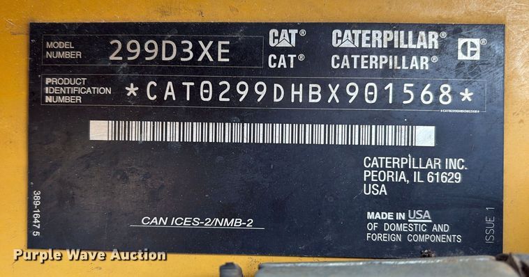 image for item EA7213 2020 Caterpillar 299D3 XE forestry tracked skid steer loader