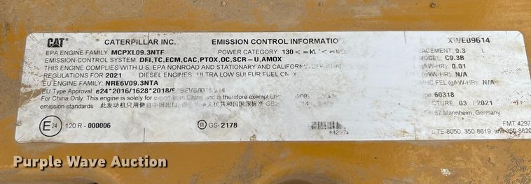 image for item EA7214 2021 Caterpillar 336 excavator