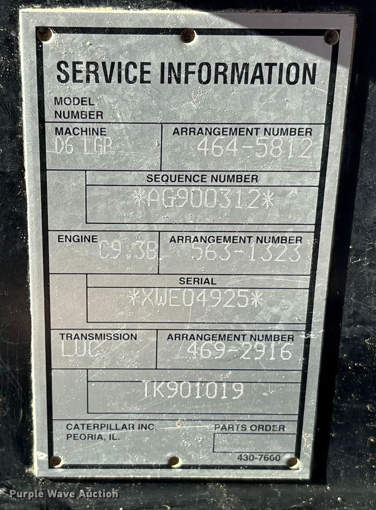 image for item EA7217 2020 Caterpillar D6 LGP dozer