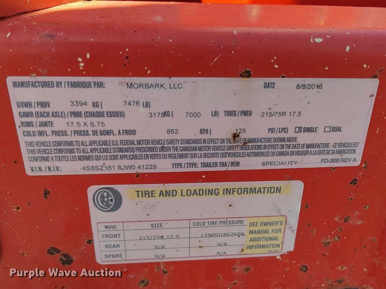 image for item EC8291 2018 Morbark Beever M15RX wood chipper