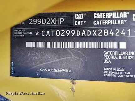image for item EC8295 2019 Caterpillar 299D2 XHP tracked skid steer loader