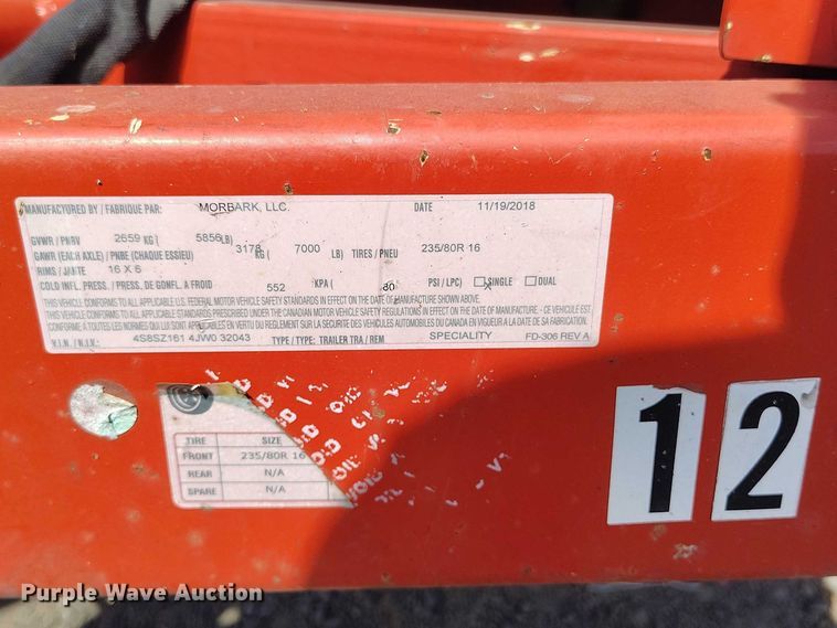 image for item EC8299 2018 Morbark Beever M12RX wood chipper