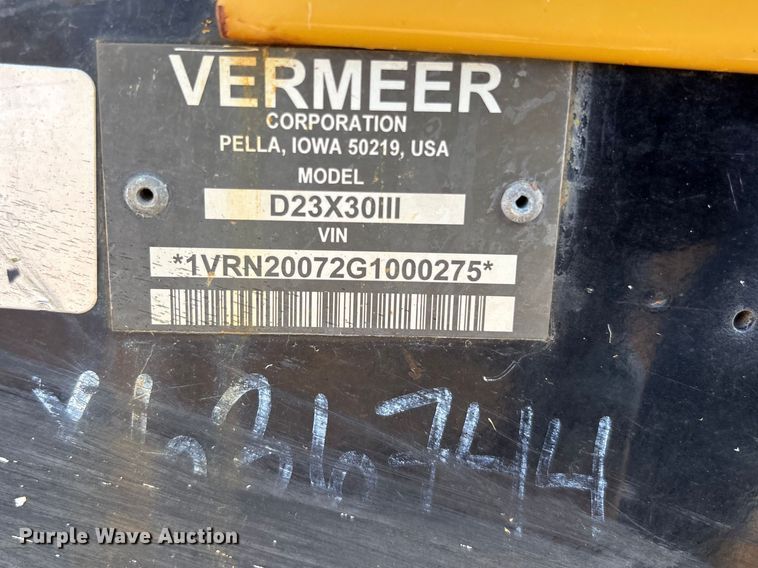 image for item EC8303 2016 Vermeer D23X30 directional boring unit