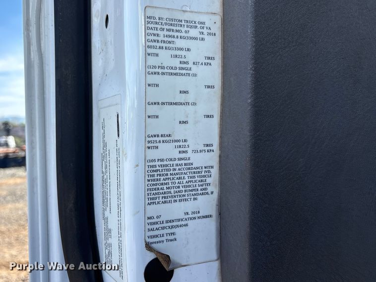 image for item EC8314 2018 Freightliner M2 forestry bucket truck