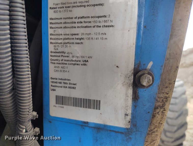 image for item EC8973 2006 Genie Z-135 boom lift