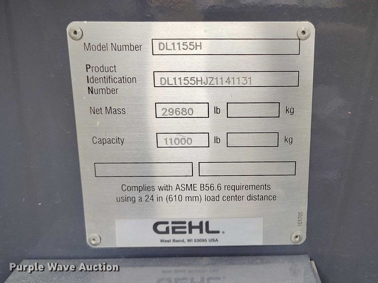 image for item EC8975 2008 Gehl DL11-55 telehandler