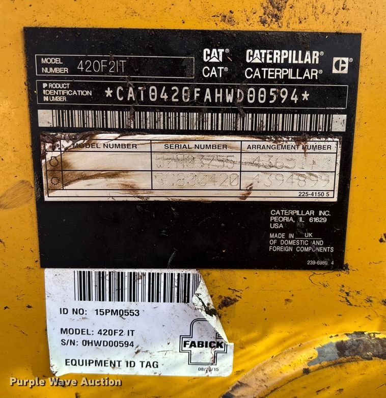 image for item ED2449 2015 Caterpillar 420F2 IT backhoe
