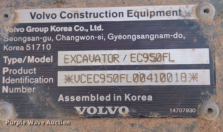 image for item EE5144 2020 Volvo EC950F excavator