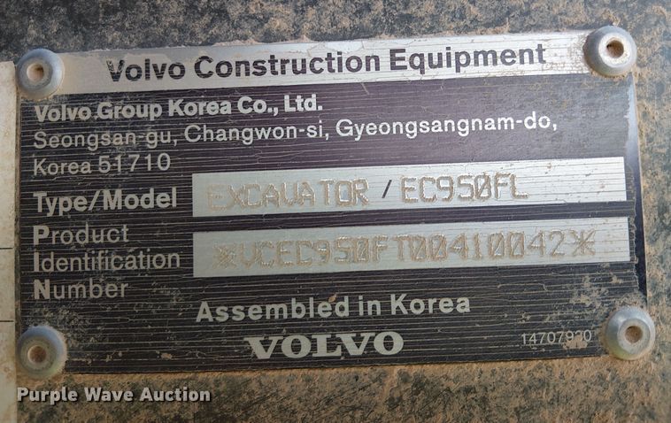image for item EE5146 2021 Volvo EC950F excavator