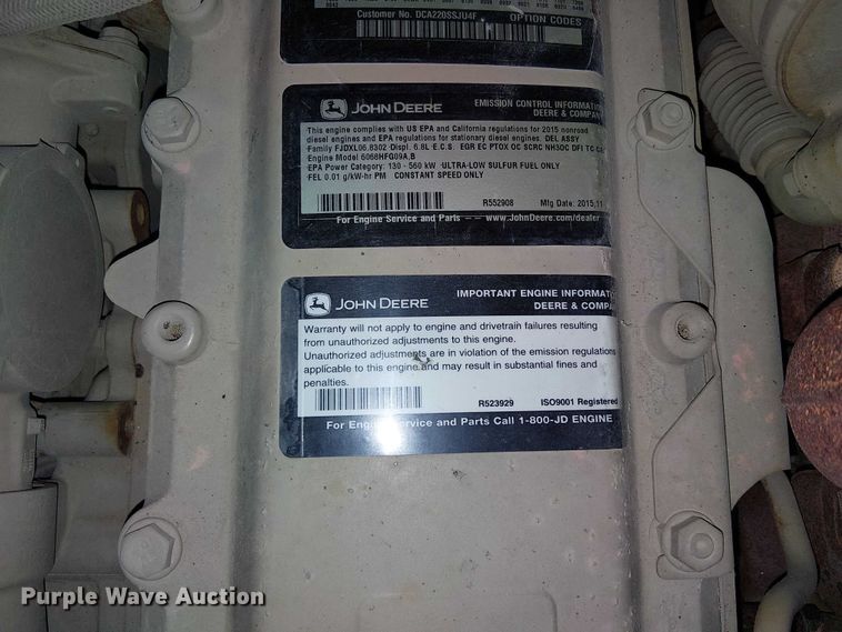 image for item EE5252 2015 MQ Power DCA-220SSJU4F generator