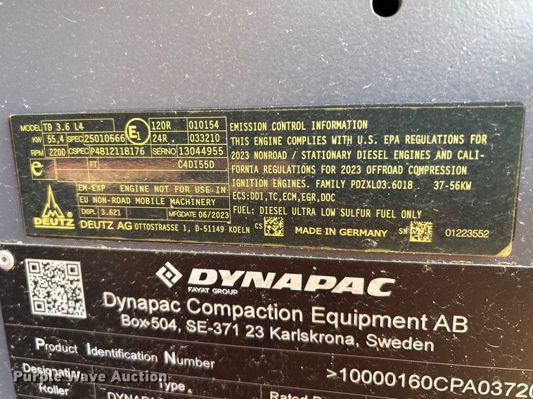 image for item EF1027 2023 Dynapac CA1500PD single drum vibratory roller