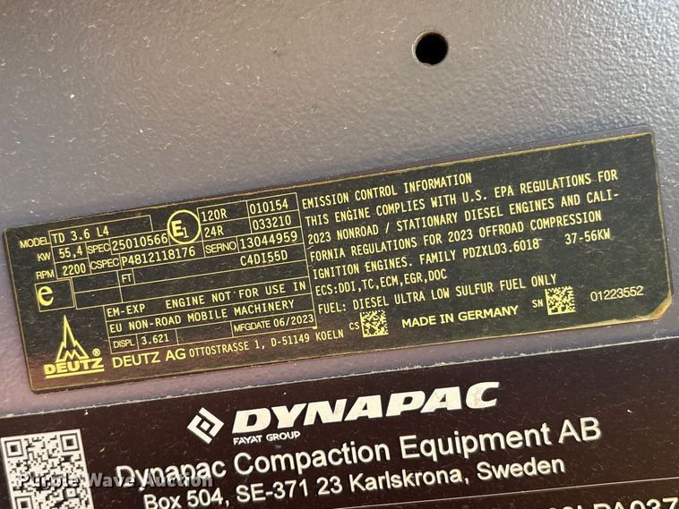 image for item EF1028 2023 Dynapac CA1500PD single drum vibratory roller