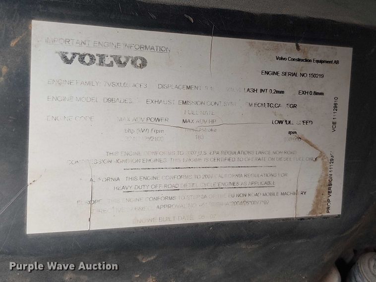 image for item EF1040 2007 Volvo A30D articulated haul truck