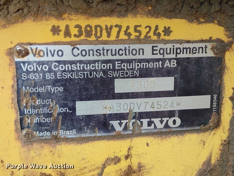 image for item EF1040 2007 Volvo A30D articulated haul truck