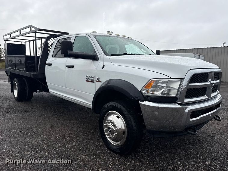 image for item EG2157 2016 RAM 4500HD Crew Cab flatbed pickup truck