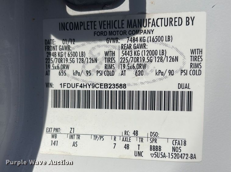 image for item EG8871 2012 Ford F450 Super Duty dump truck