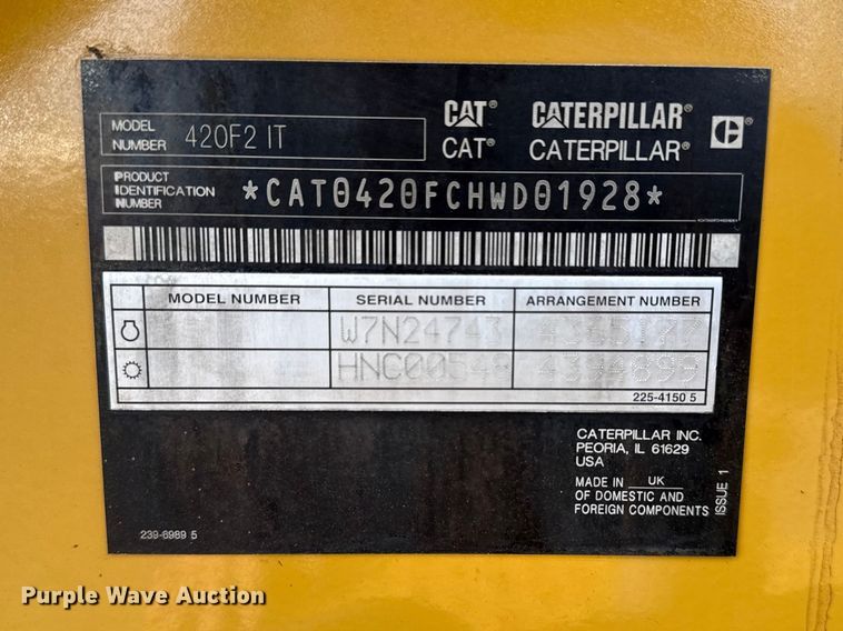 image for item EG8878 2017 Caterpillar 420F2IT backhoe