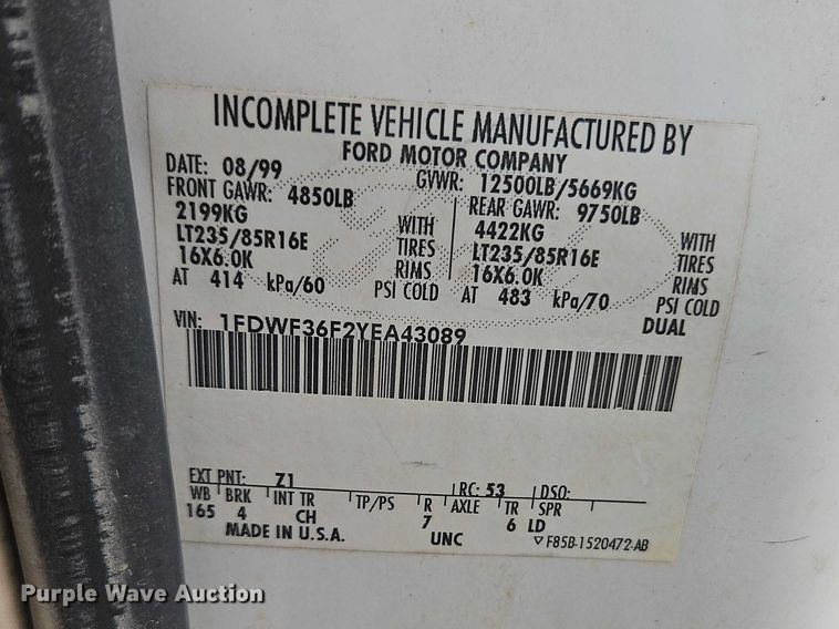 image for item EO7155 2000 Ford F350 dump flatbed pickup truck