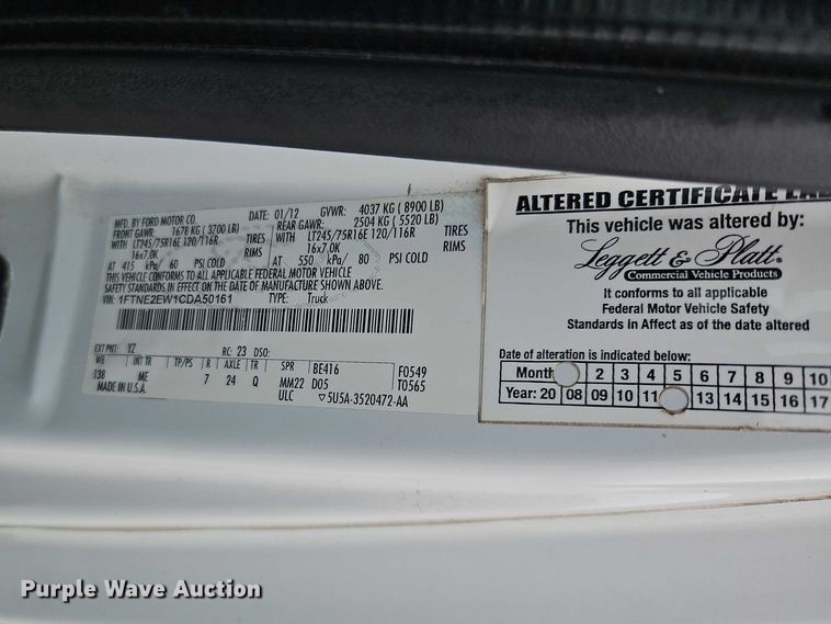 image for item EO7159 2012 Ford E250 van