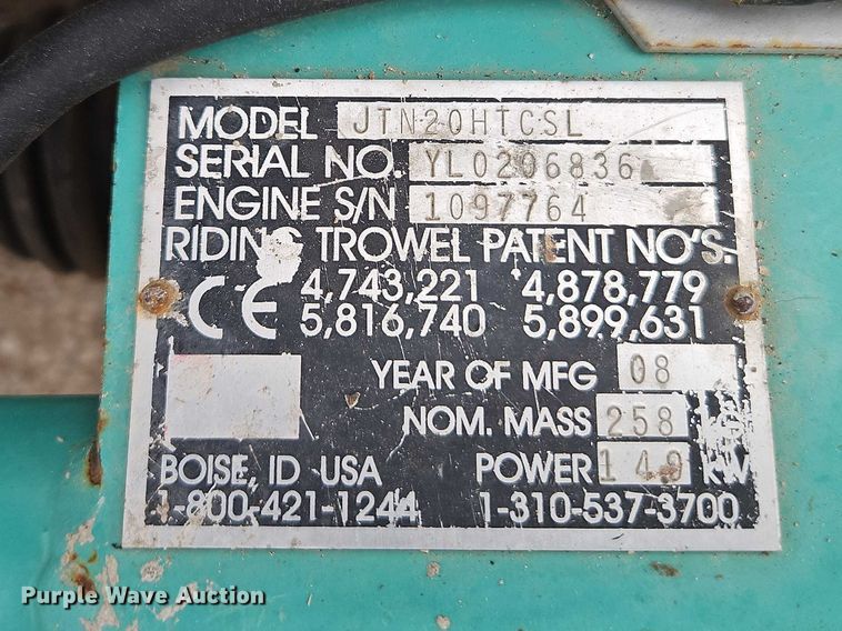 image for item EO7161 Whiteman JTN20HTCSL (3) power trowels
