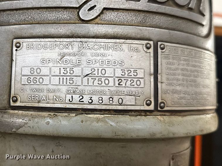 image for item ES5993 Bridgeport drill press