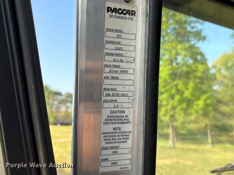 image for item ES8727 2016 Kenworth T370 dump truck