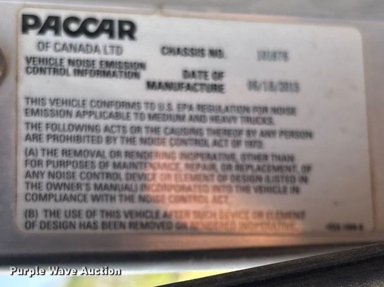 image for item ES8727 2016 Kenworth T370 dump truck