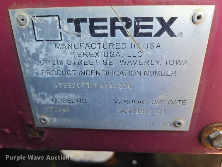 image for item ET1441 2011 Terex BT2047 truck mounted crane