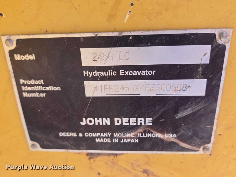 image for item ET1465 2015 John Deere 245G LC excavator