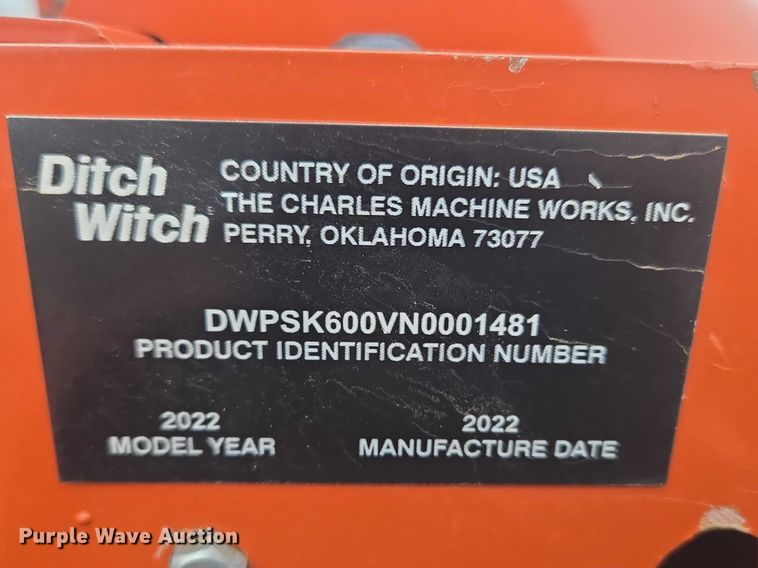 image for item ET1498 2022 Ditch Witch SK600 compact utility loader