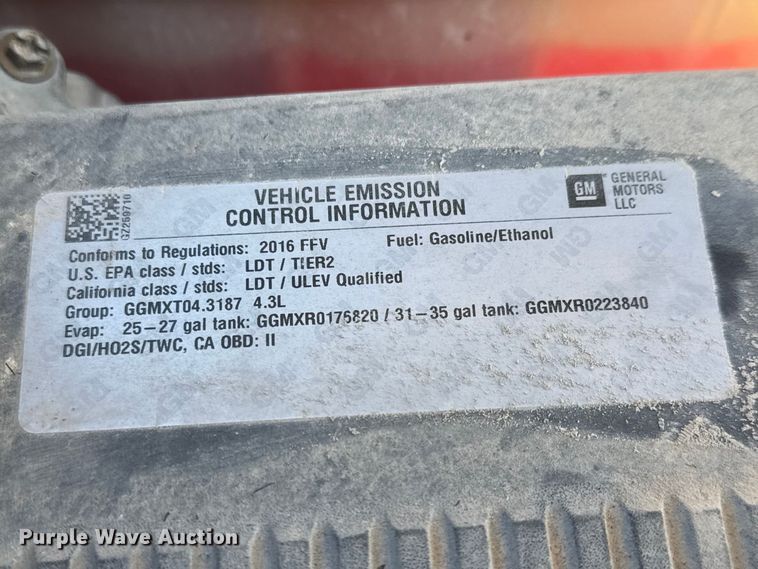 image for item ET1699 2016 Chevrolet Silverado 1500 Ext. Cab pickup truck