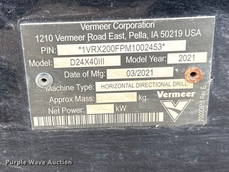 image for item ET1717 2021 Vermeer D24x40 III Navigator directional boring unit