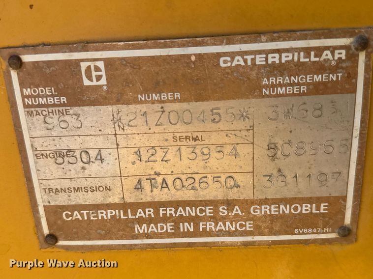 image for item ET1796 1986 Caterpillar 963 track loader