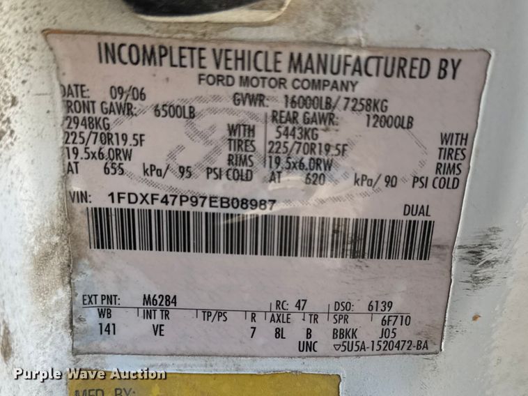 image for item ET1811 2007 Ford F450 Super Duty XL bucket truck