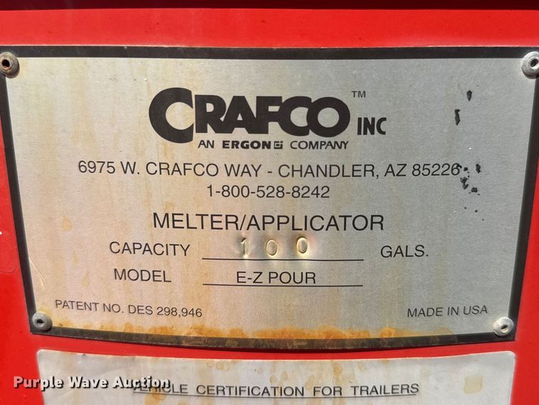 image for item ET1813 1999 Crafco EZ POUR 100D melter applicator