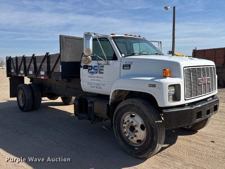 image for item ET1815 2000 GMC C6500 dump flatbed truck