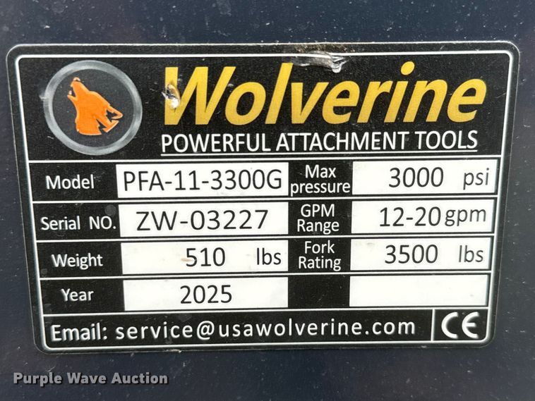 image for item ET1830 2025 Wolverine PFA-11-3300G skid steer forks