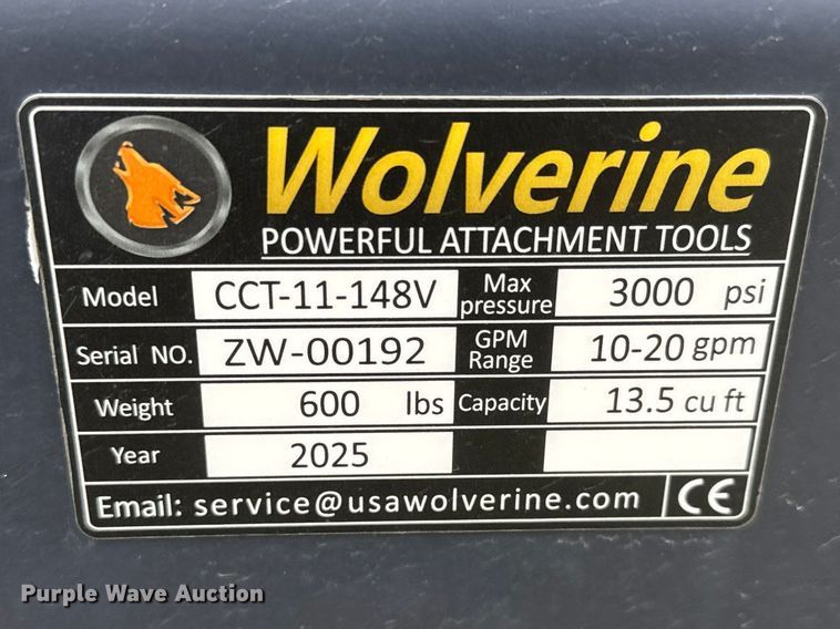 image for item ET1831 2025 Wolverine CCT-11-148V  skid steer concrete chute bucket