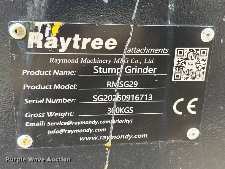 image for item ET1832 Raytree RMSG29 skid steer stump grinder