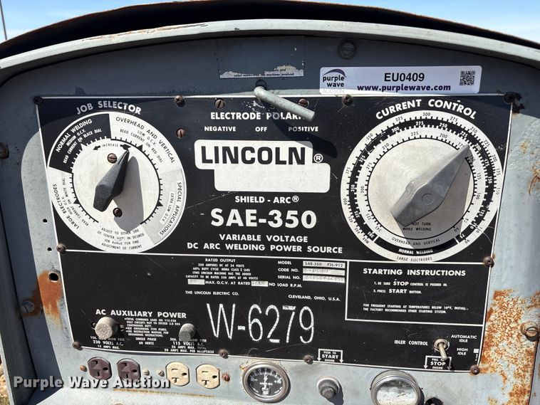 image for item EU0409 Lincoln SAE-350 F3L-912 welder/generator