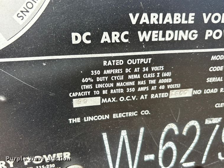image for item EU0409 Lincoln SAE-350 F3L-912 welder/generator