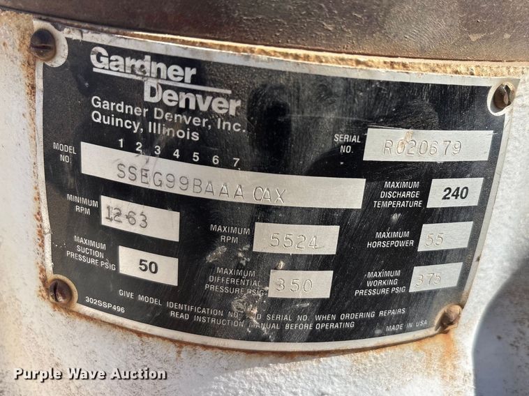 image for item EU0420 Gardner Denver SSEG99BAAACAX pump